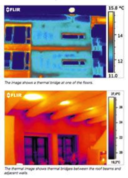 Thermal imaging scan of thermal bridges